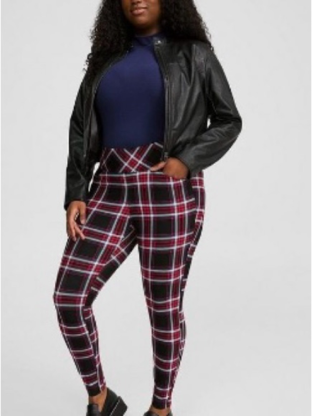 torrid Black & Red Plaid High-Rise Leggings